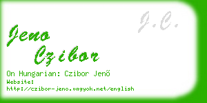jeno czibor business card