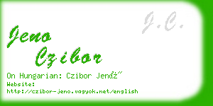 jeno czibor business card